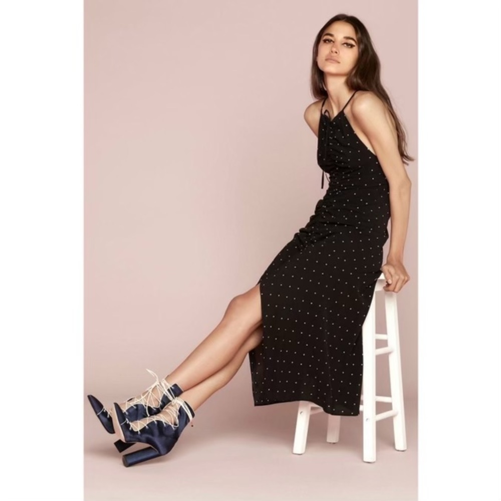 Alice McCall Oscar Ruched Midi Dress in Black size 6